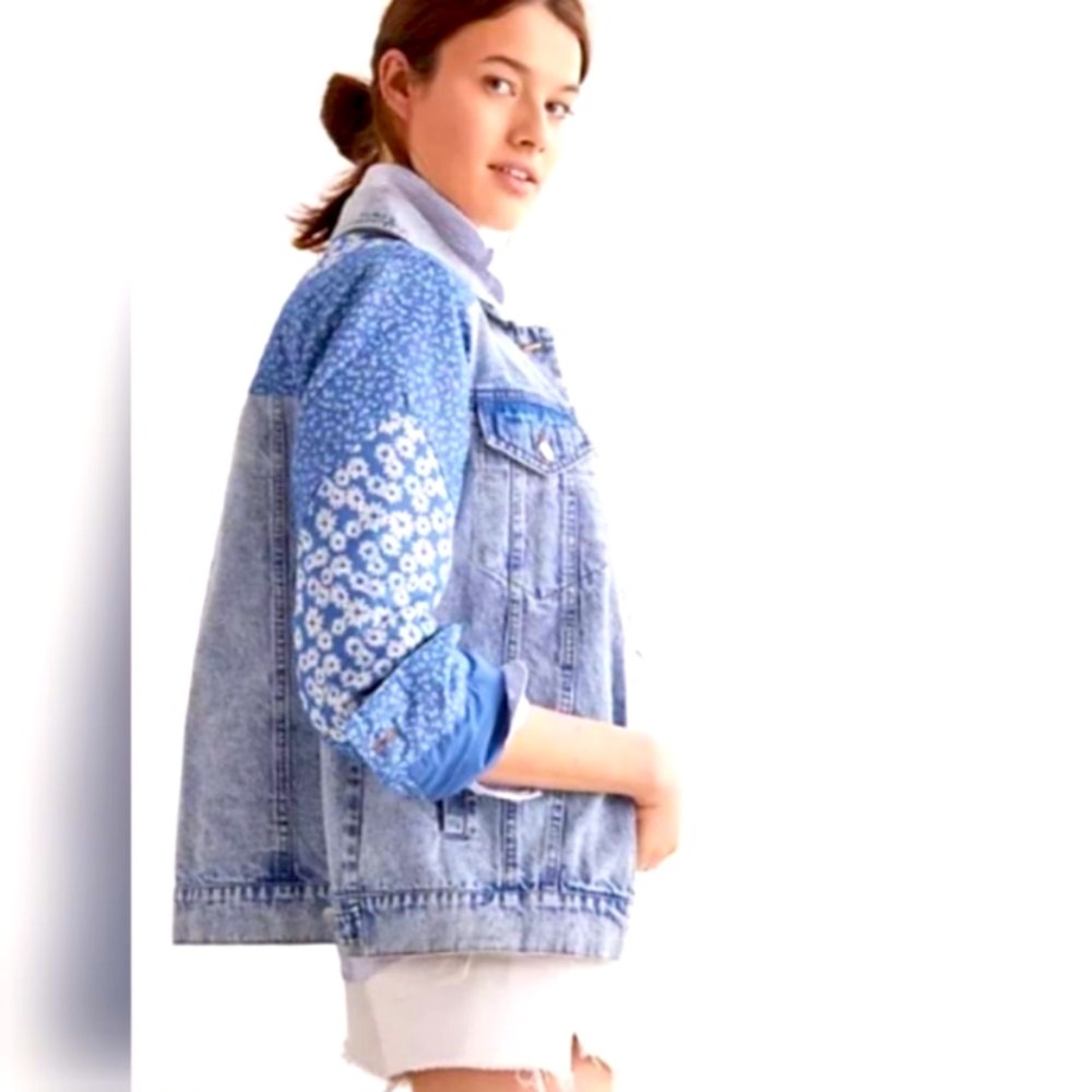 Avec Les Filles Patchwork Denim Jacket Sz XXS